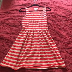 Orange and Cream Striped Dress